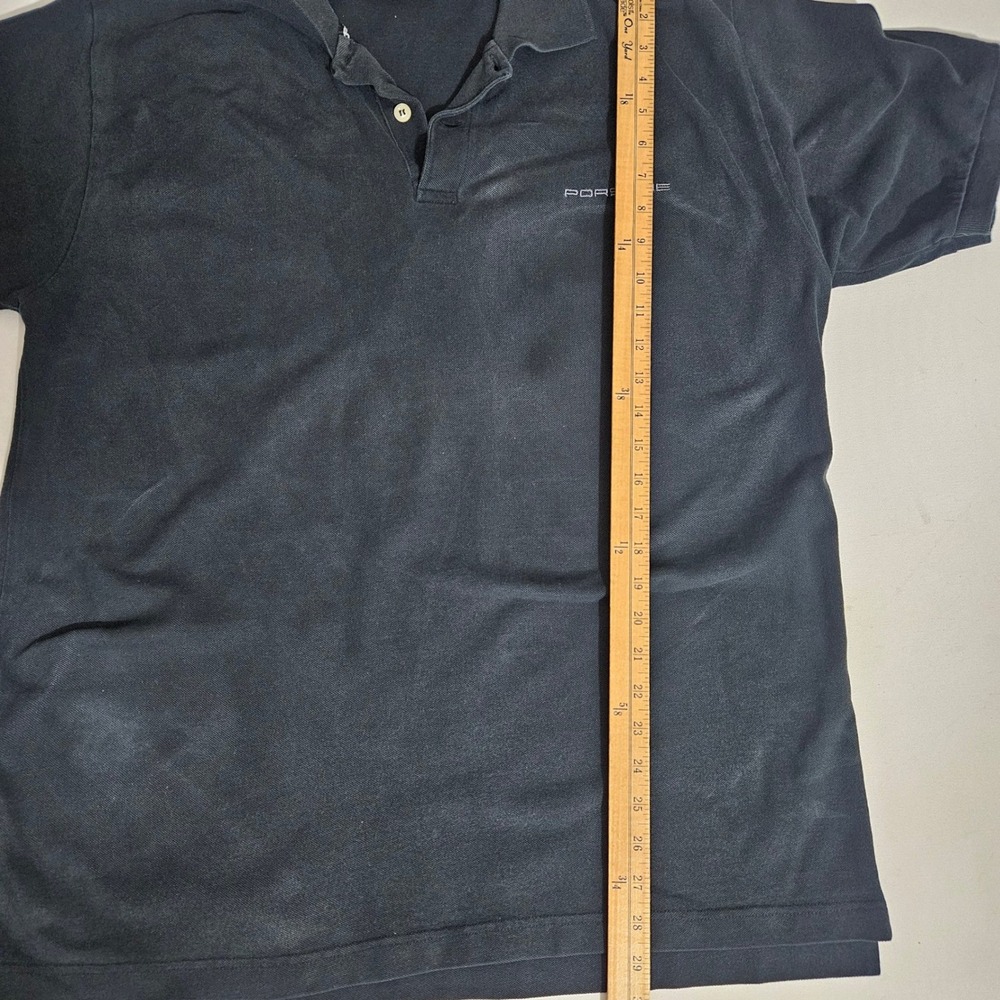 Porsche Design Drivers Selection Mens XL Black Polo Shirt Short Sleeve Pique - Picture 4 of 5
